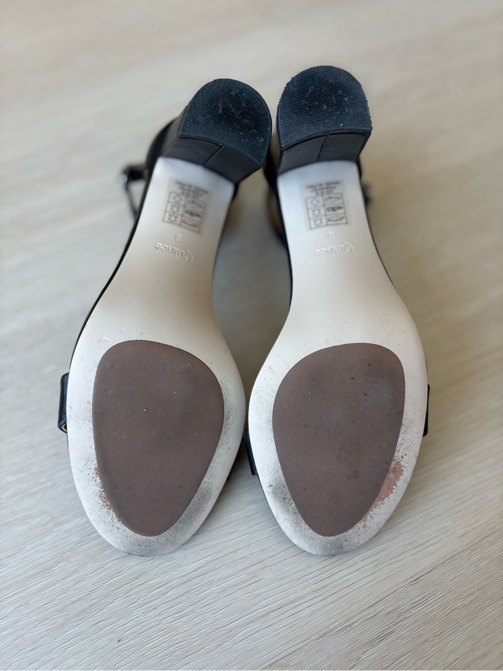 Quince Black Italian Leather 65mm Block Heel - Picture 4 of 7